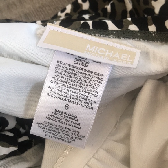 Michael Kors Women's Thora Leopard-Print Lace-Up One-Piece Swimsuit Size 6 - Picture 7 of 13